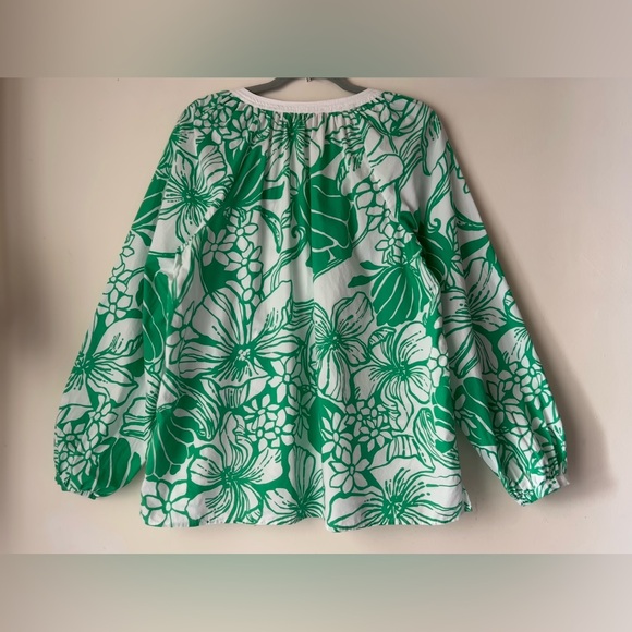 Lilly Pulitzer Sz XL Camryn Tunic in Spearmint Green Kiss My Tulips Top - Picture 2 of 14